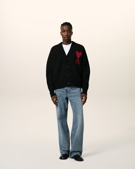 Black Wool Ami de Coeur Cardigan