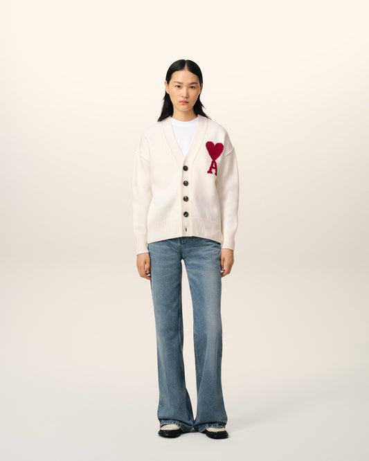 White Wool Ami de Coeur Cardigan
