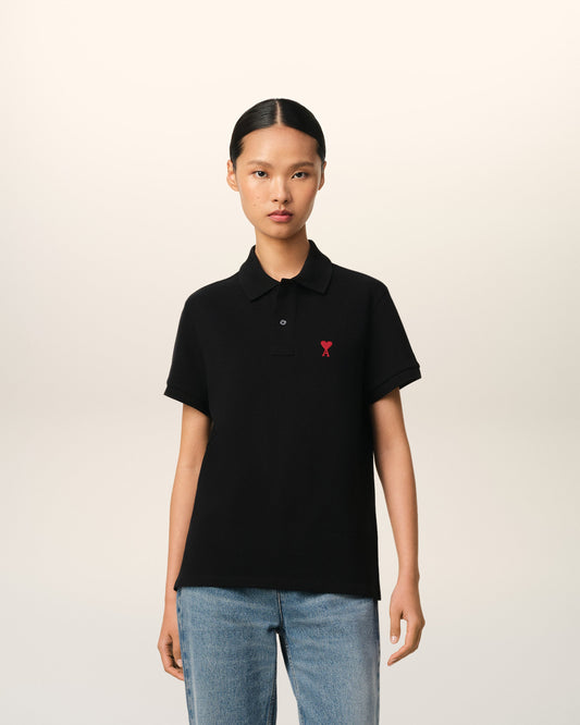 Black Organic Cotton Ami De Coeur Polo Shirt