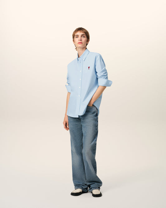Blue Cotton Button Down Ami De Coeur Shirt