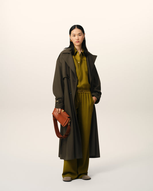 Green Wool Trench Coat