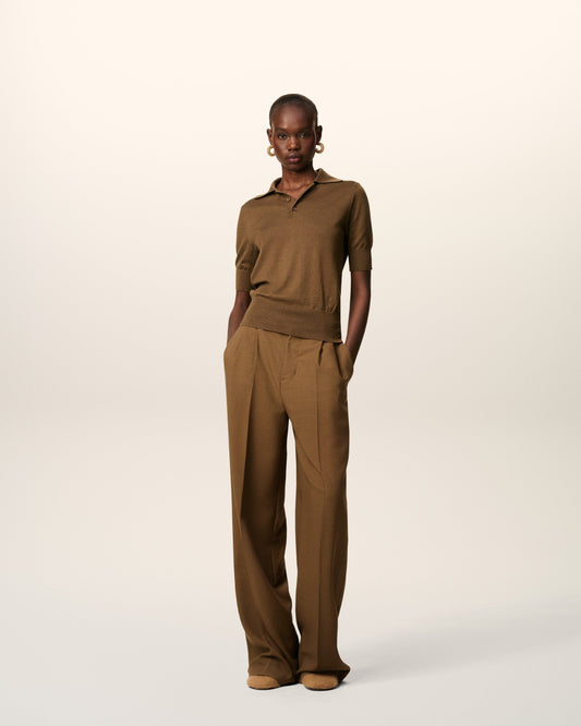 Brown Cotton Ami De Coeur Polo