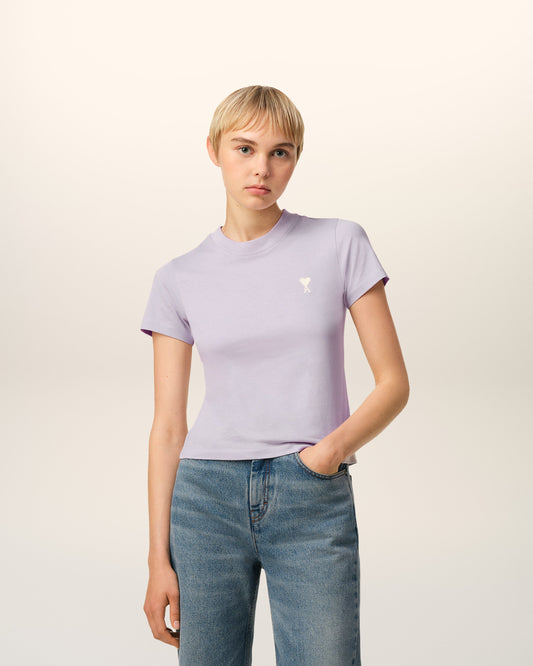 Purple Cotton Cropped T-Shirt