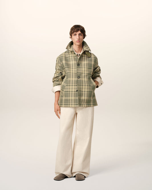 Beige Bounded Buttoned Jacket