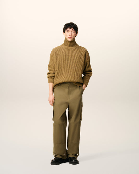 Green Cotton Cargo Trousers