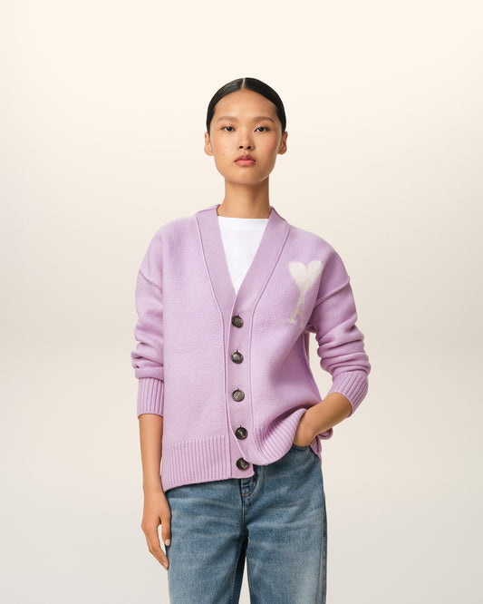 Purple Wool Ami de Coeur Cardigan