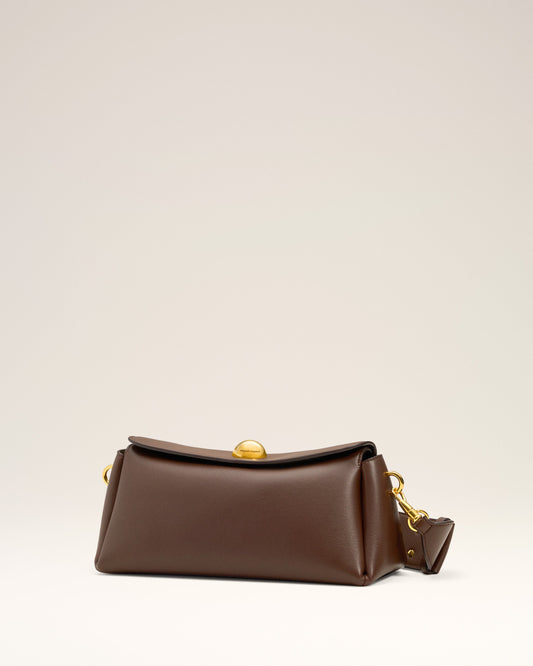 Brown  Smooth Leather Carrousel Bag