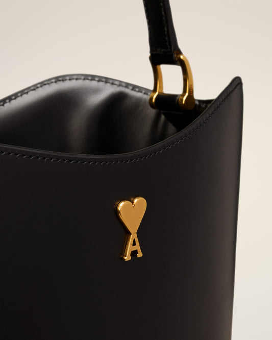 Black Leather Paris Paris Bucket Bag