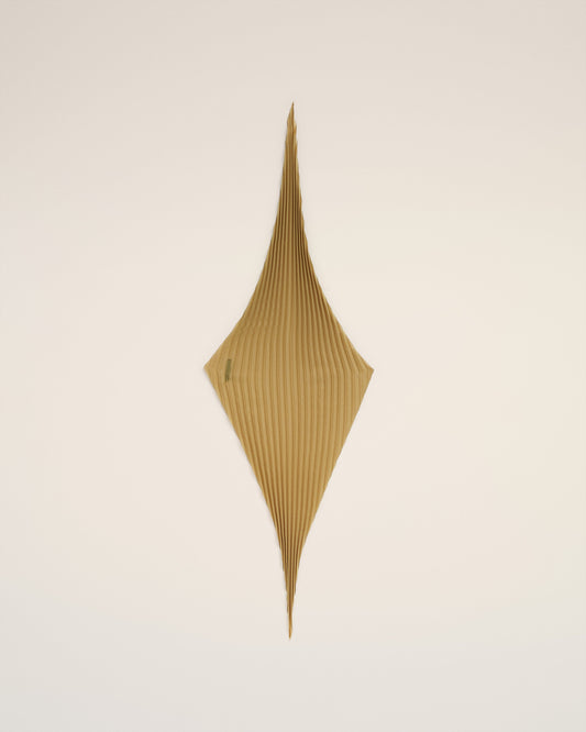 Mustard Pleated Diamond Shaped Scarf