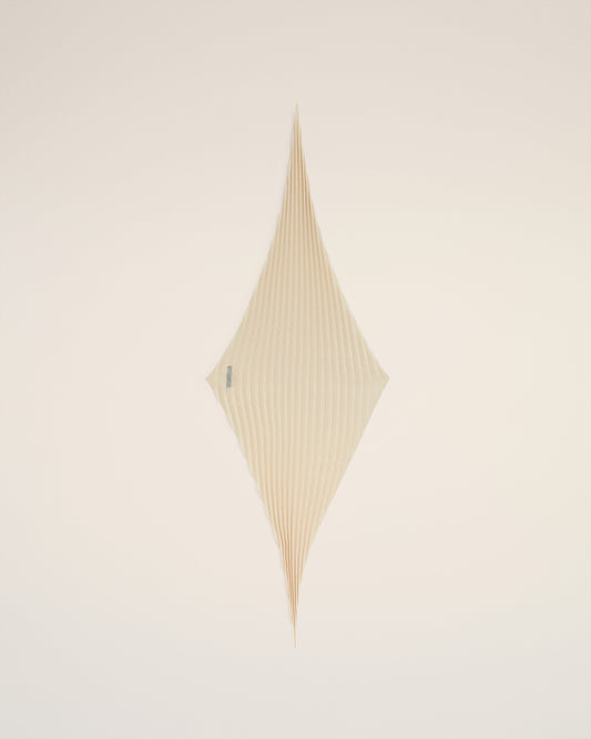 Beige Pleated Diamond Shaped Scarf