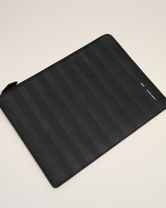 Black Leather Midi Document Holder