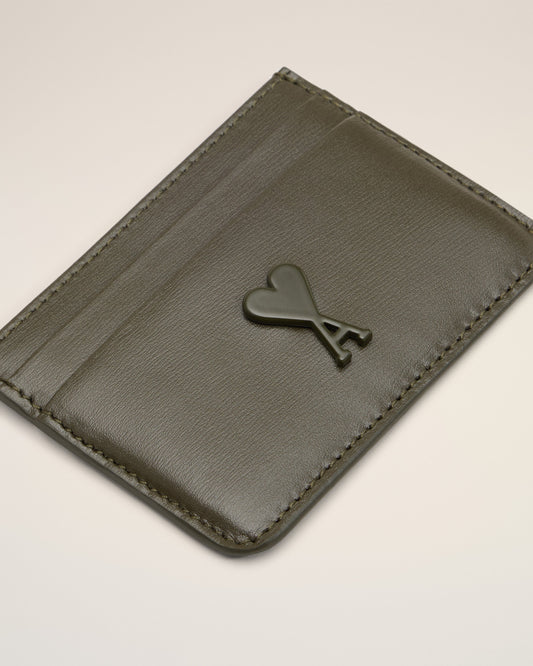 Green Leather Ami de Coeur Card Holder