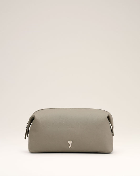 Grey Leather Paris Paris Toiletry Pouch