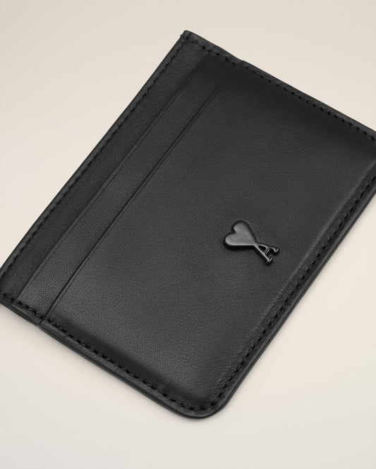 Black Smooth Leather Ami De Coeur Card Holder