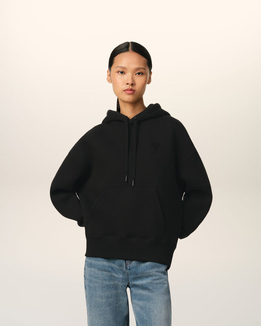 Black Cotton Ami de Coeur Hoodie