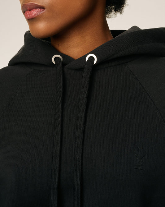 Black Cotton Ami De Coeur Hoodie